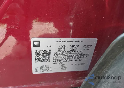 2023 Chevrolet Trailblazer Awd Rs z USA, uszkodzony, nr VIN KL79MUSL2PB167272